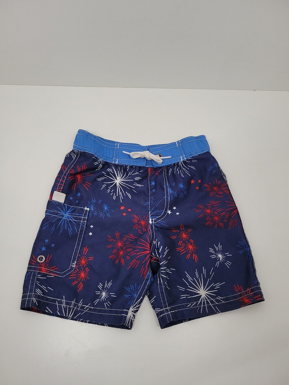 Hanna Andersson 4th of July Patriotic Fireworks Swim Trunks Bathingsuit Sz 90 3T